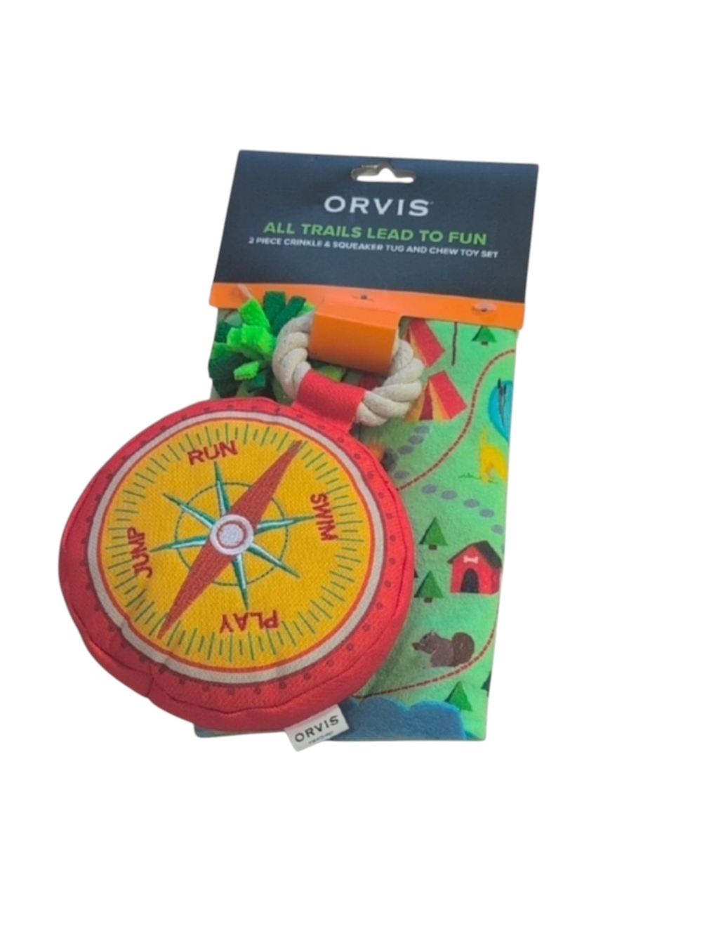 Orvis Dog Compass & Trail Map Crinkle/Squeaker Toy Set